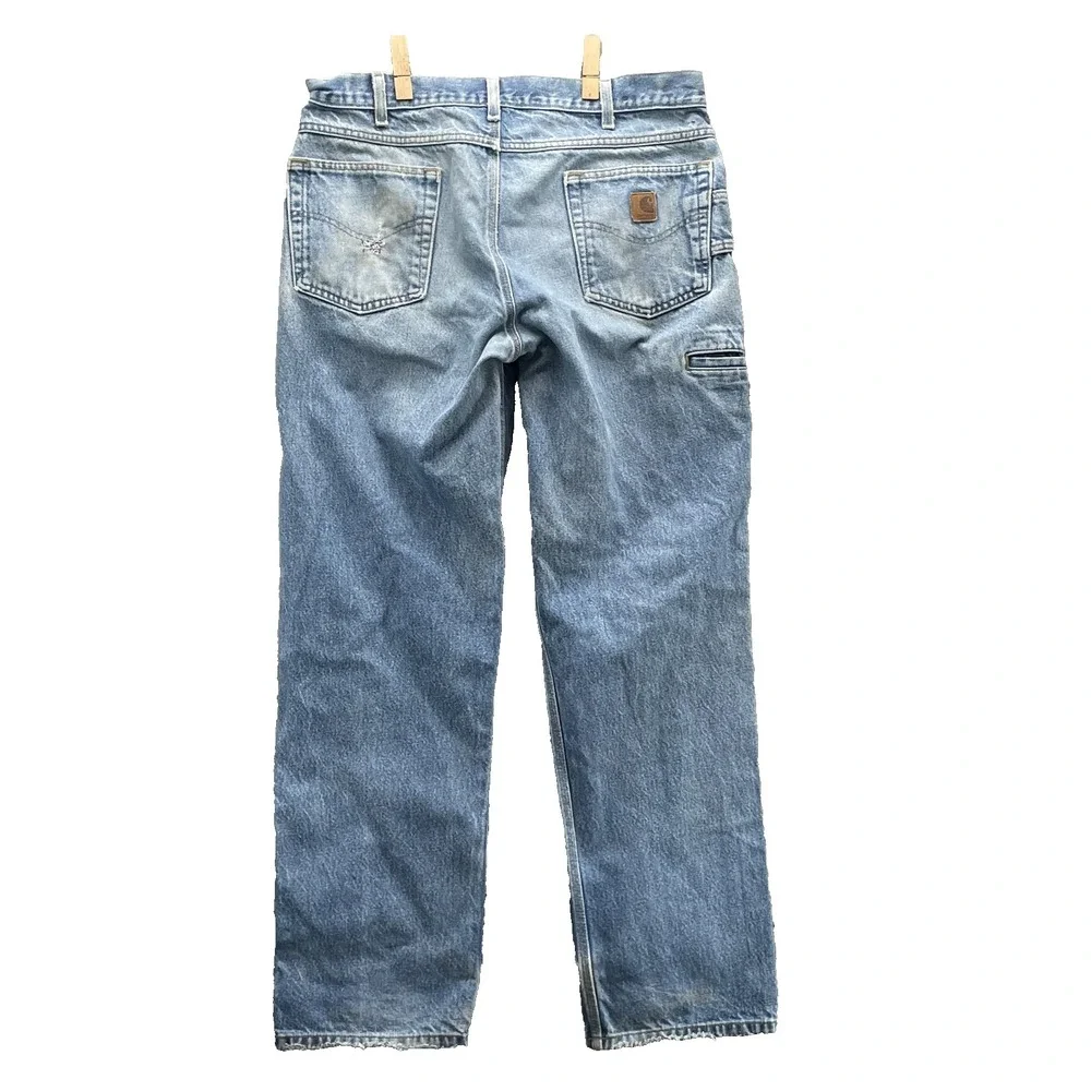 VTG Carhartt B234 Jean Men 35x31* Baggy Twill Dungaree Logger Workwear Carpenter
